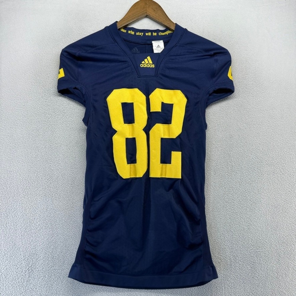 Michigan Wolverines Jersey Men's 1XL Blue Game Cut Team Issued Stitched Adidas
